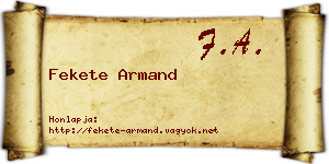 Fekete Armand névjegykártya