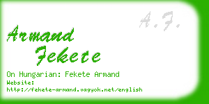 armand fekete business card